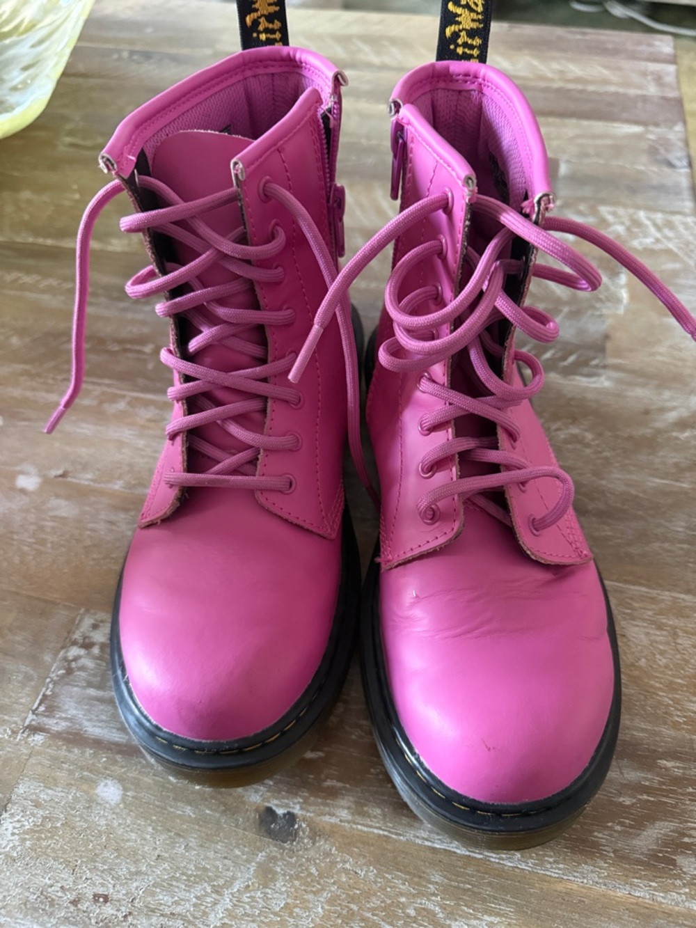 Pink girl’s Lace-Up Combat Boots